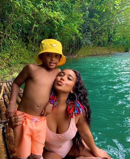 Prince Thompson with his mother