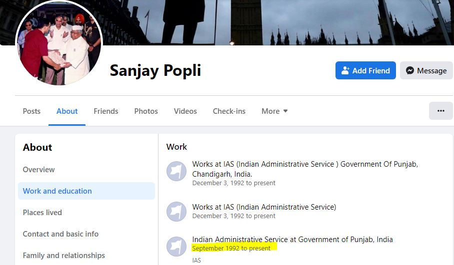 Sanjay Popli is an IAS officer