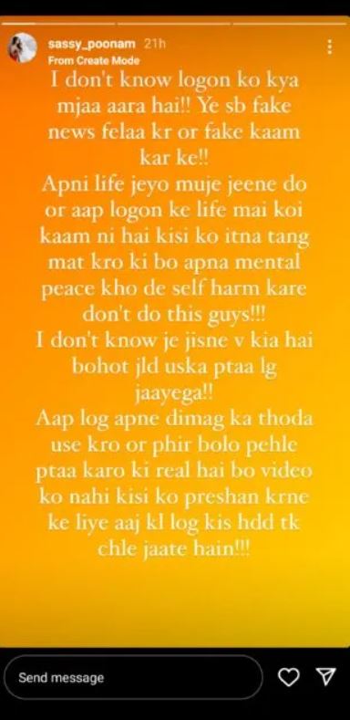 Sassy Poonam's IG story