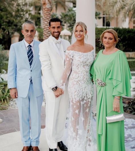 Sergio Carrallo with his parents and wife
