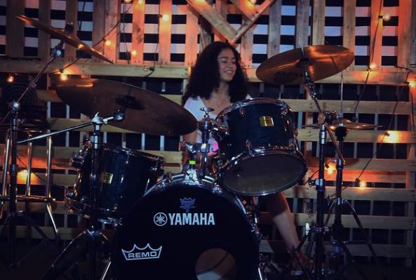 Sofia loves to play drums
