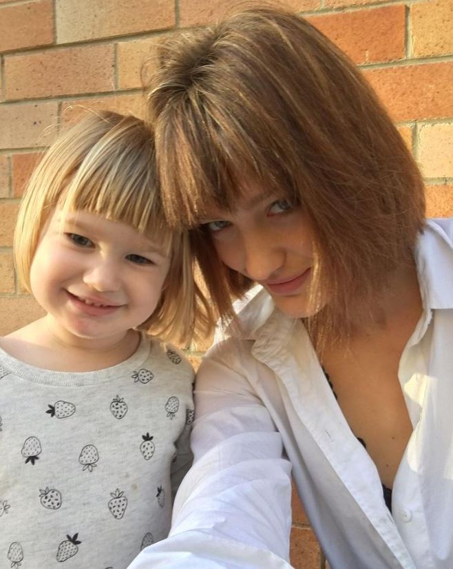 Tess Haubrich with her daughter