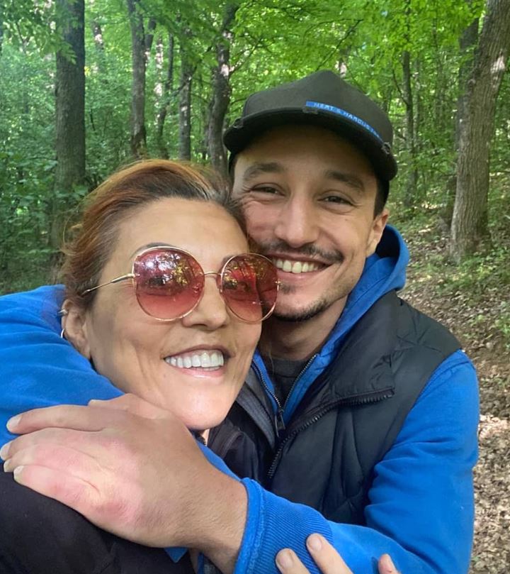 Vjosa Berisha with her son