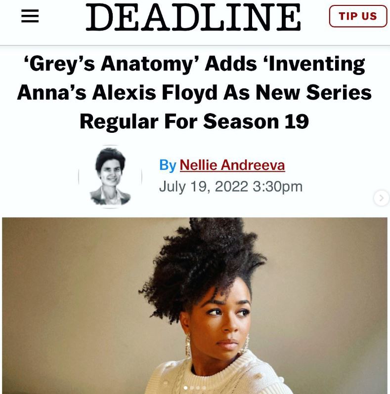Alexis will be a series regular during the 19th season of Grey's Anatomy