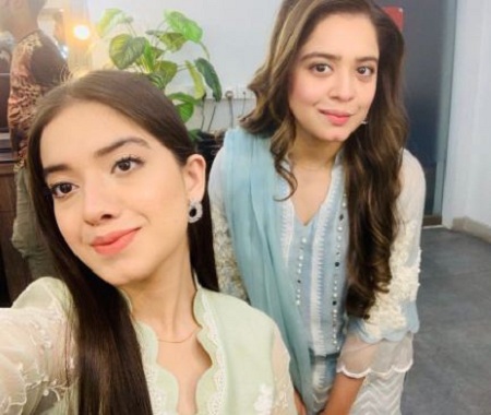 Arisha Razi Khan with her sister