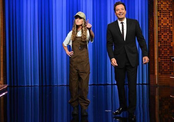 Blake with Jimmy Fallon at The Tonight Show
