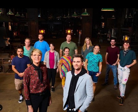 Blown Away Contestants with John Moran (Standing in Back)