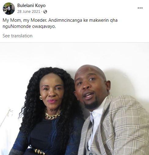 Bulelani with his mother