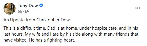Christopher Dow update about his dad