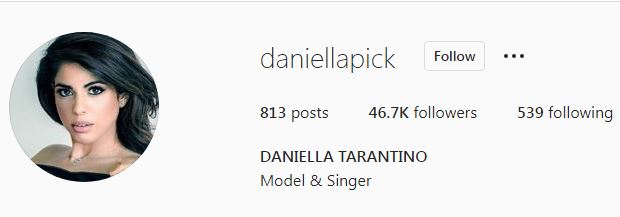 Daniella Pick Instagram account