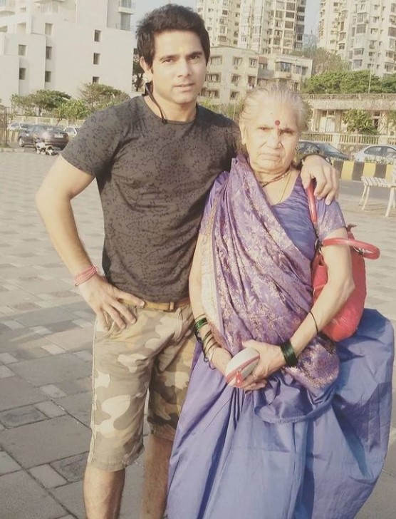 Deepesh Bhan with his mother