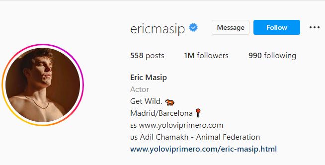 Eric's Instagram account
