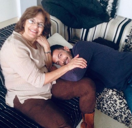 Fernando del Solar with his mother