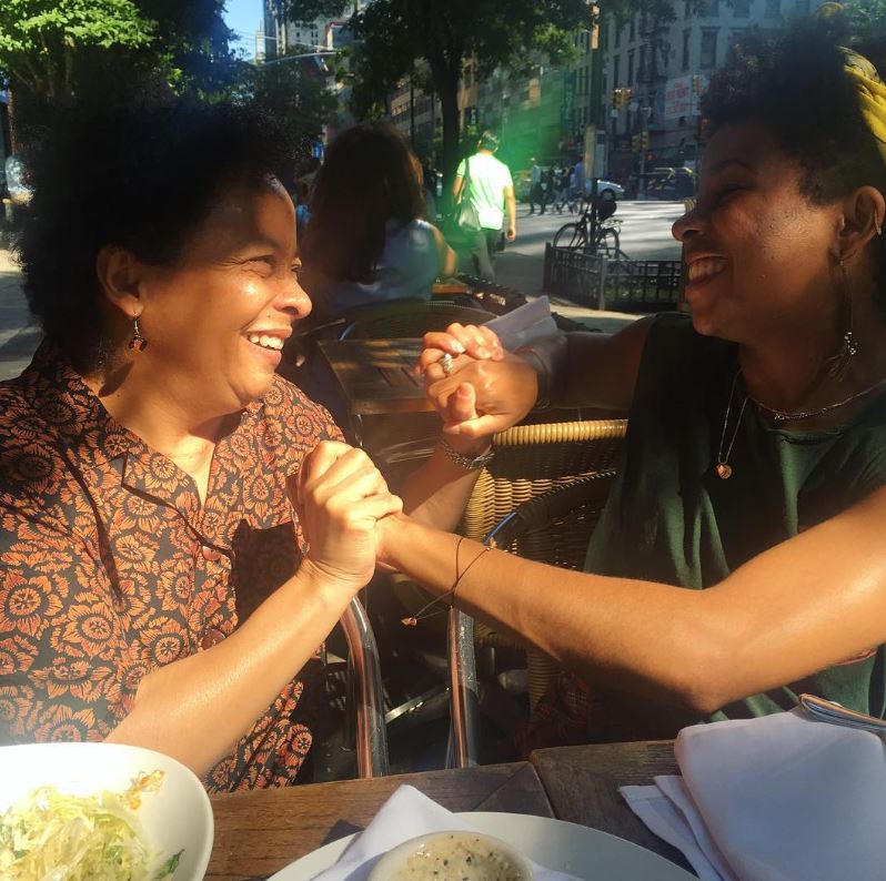 Floyd with her mom