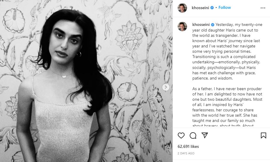 Haris Hosseini came out as transgender