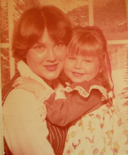 Heather Kovar with her mother during her childhood