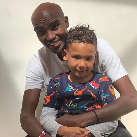 Hussein Mo Farah with his father
