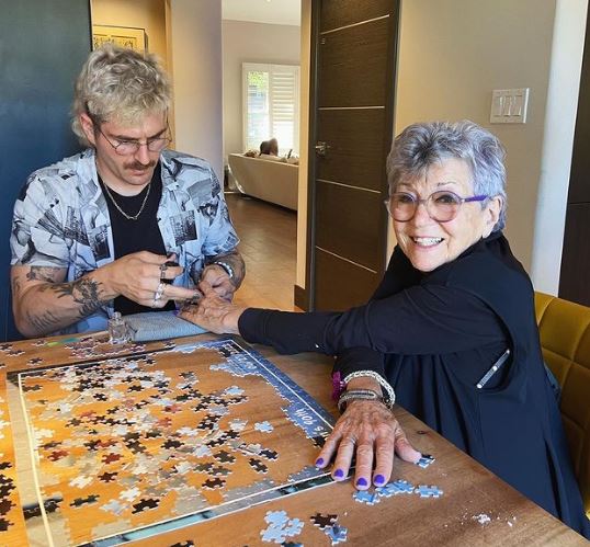 Julien with his grandmother