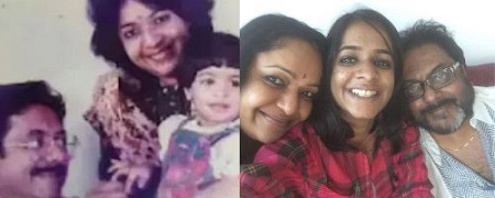 Keya Pothen with her father and mother