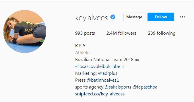 Keyla Alves's Instagram account