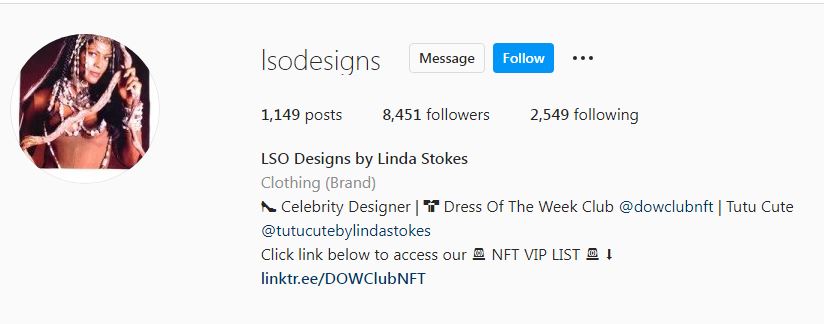 Linda Stokes's Instagram account