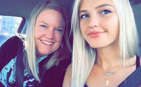 Morgan Riddle with her mother
