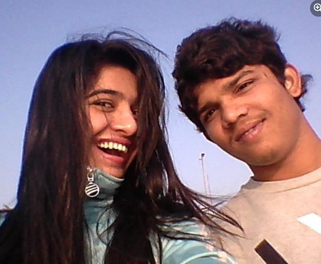 Neha Khan with her younger brother
