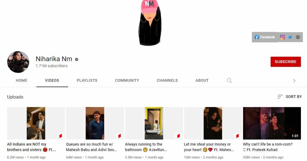 Niharika Nm YouTube channel
