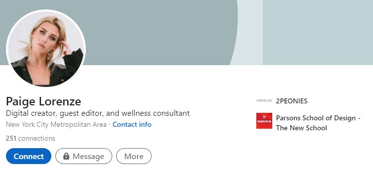 Paige Elizabeth Lorenze's LinkedIn profile