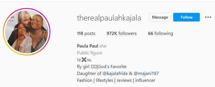 Paula's Instagram account