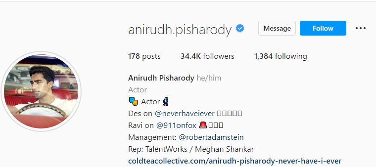 Pisharody's IG profile