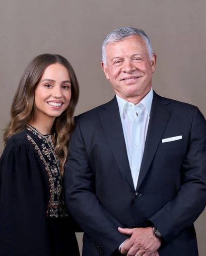 Princess Iman with her dad King Abdullah II