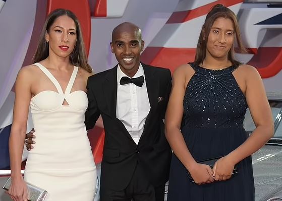Tania with Mo Farah and daughter Rhianna Farah