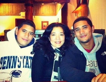 old picture of Kevin mejia with his mother and brother