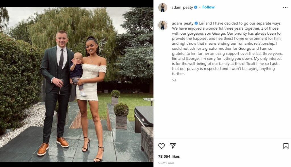 Adam Peaty announced seperation