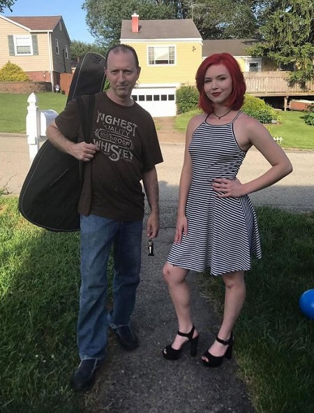 Aubrey Burchell with her dad