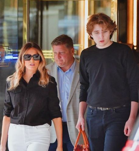 Barron and his mother Melania Trump