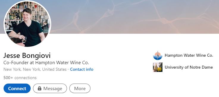 Bongiovi's LinkedIn profile