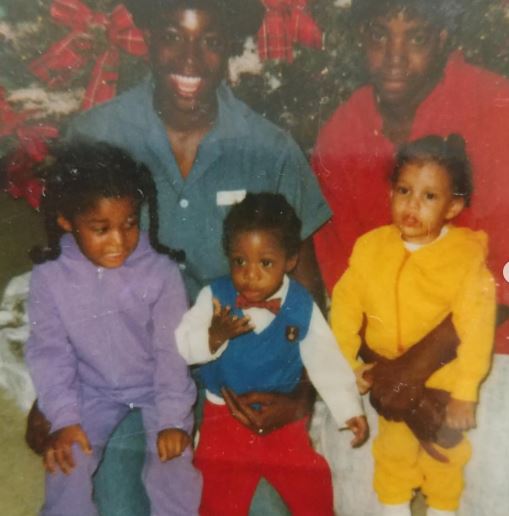 Childhood photo of Crystal with her family