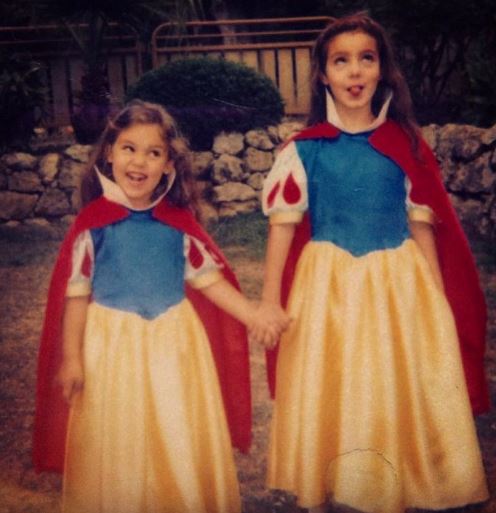 Childhood photo of Heidi with her sister Sara Maria Berger