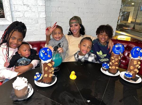Crystal with her kids