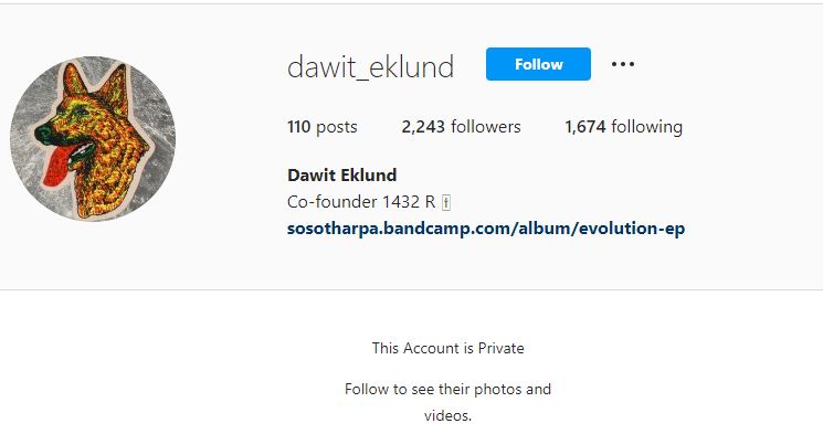 Dawit Eklund's Instagram account