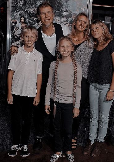 Francesca with her kids and husband