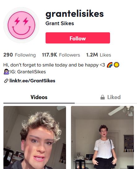 Grant Sikes TikTok account