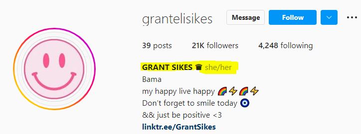 Grant Sikes pronouns