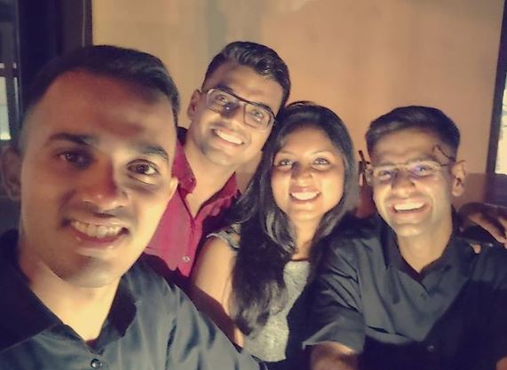 Hasan with his friends