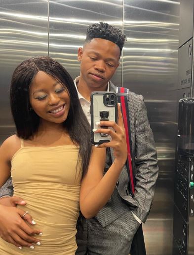 Hlubi with his girlfriend Seemah Mangolwane