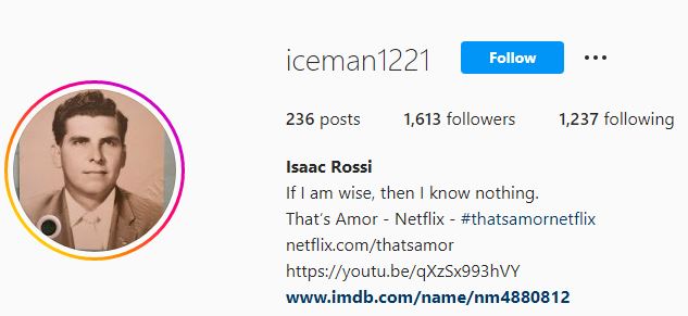 Isaac Rossi's IG profile