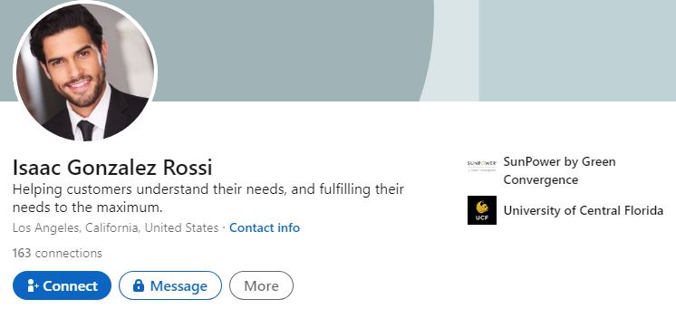 Isaac Rossi's LinkedIn profile
