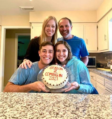 Jaren Lewison with his father mother and sister